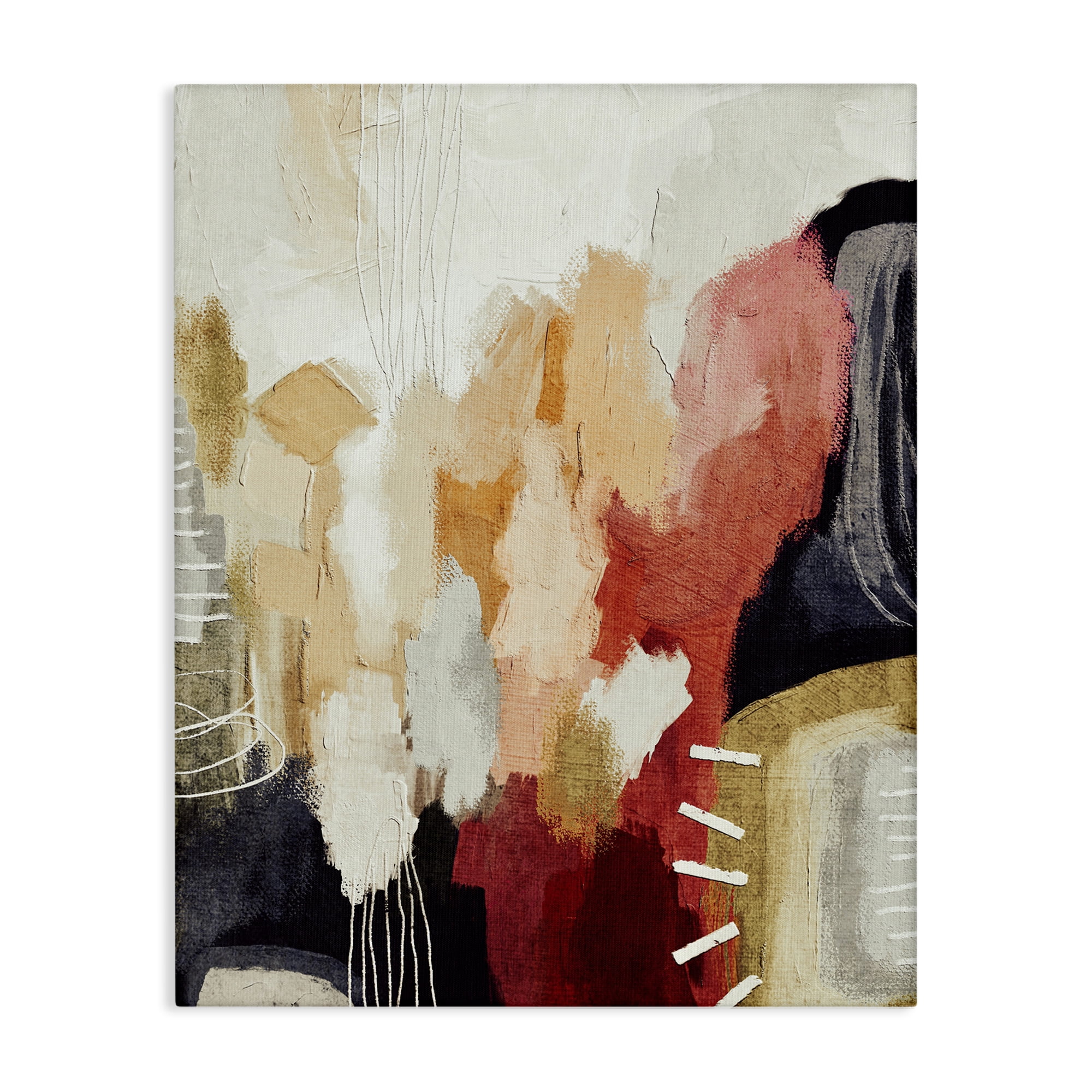 Stupell Industries Abstract Tan Southwestern Abstract Painting Gallery Wrapped Canvas Art Print Wall Art, 24 x 30