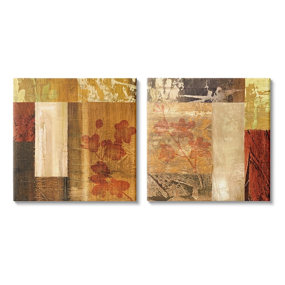 Stupell Industries Abstract Tapestry Style Patterns Neutral Collage Canvas Wall Art by Martine Reynaud
