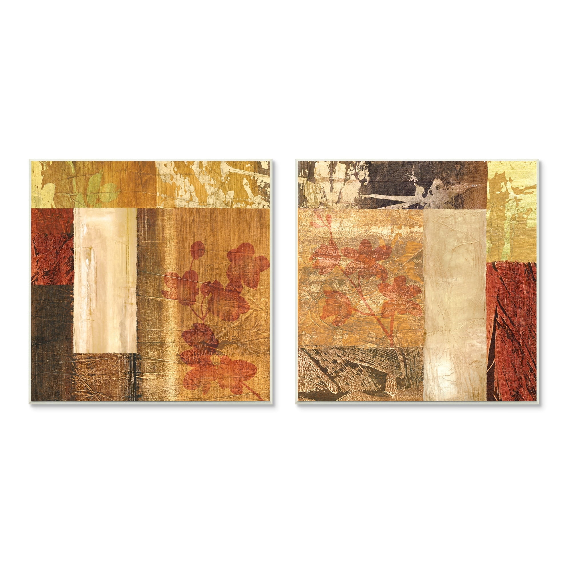 Stupell Industries Abstract Tapestry Style Patterns Neutral Collage Wall Plaque by Martine Reynaud