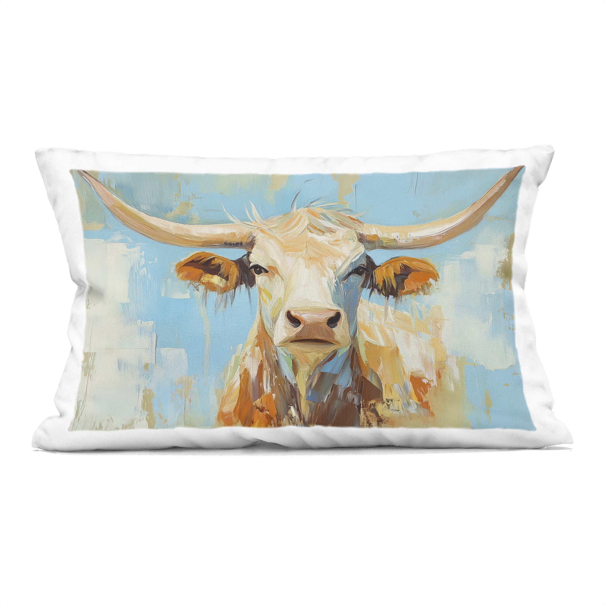 Stupell Industries Abstract Texas Longhorn Decorative Printed Throw Pillow, design by Tina LeCour