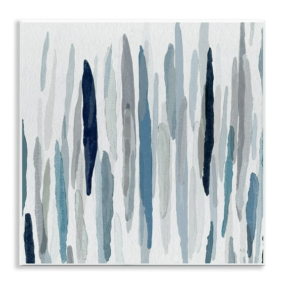 Stupell Industries Abstract Thick Brush Blue Grey Paint Drip ,12 x 12, Design by Sn Jill