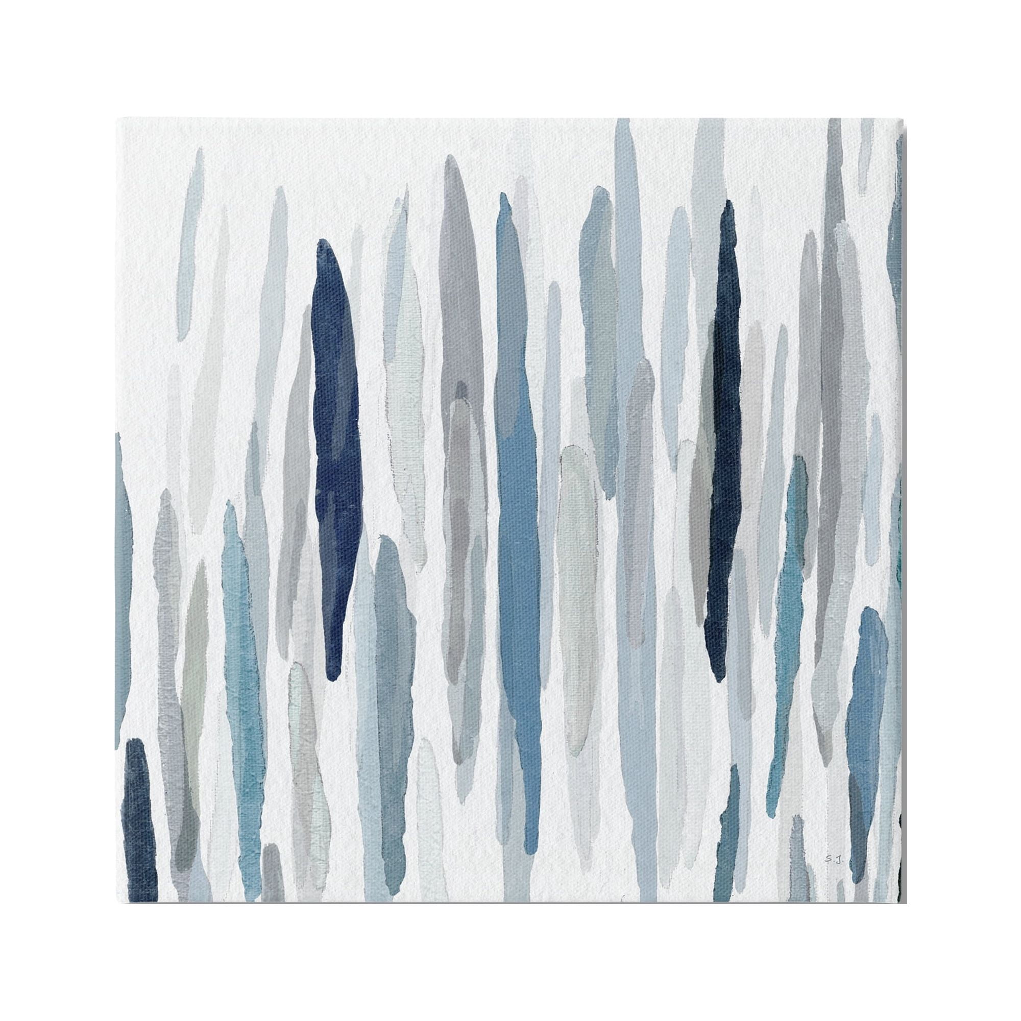 Stupell Industries Abstract Thick Brush Blue Grey Paint Drip ,36 x 36, Design by Sn Jill