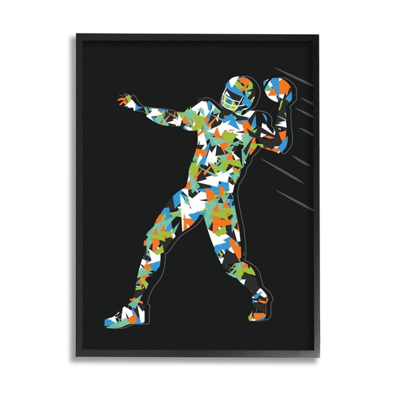 Stupell Industries Abstract Throwing Football Pose Graphic Art Black Framed Art Print Wall Art, Design by Arrolynn Weiderhold