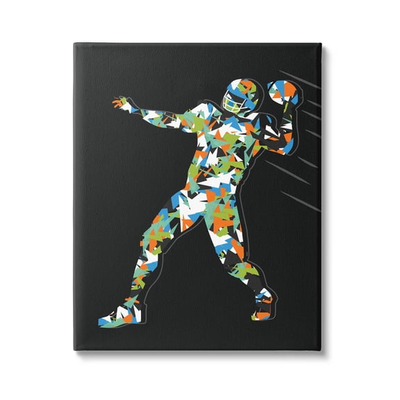 Stupell Industries Abstract Throwing Football Pose Graphic Art Gallery Wrapped Canvas Print Wall Art, Design by Arrolynn Weiderhold