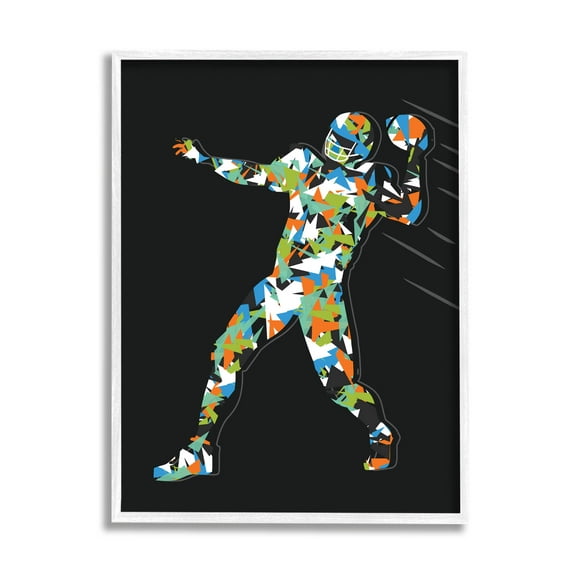 Stupell Industries Abstract Throwing Football Pose Graphic Art White Framed Art Print Wall Art, Design by Arrolynn Weiderhold