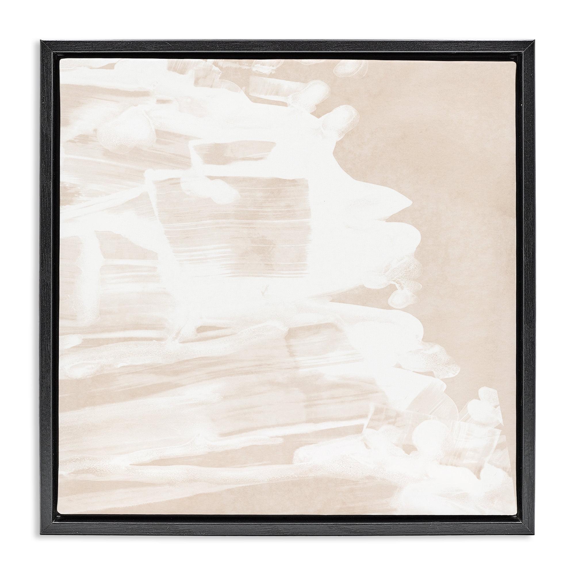 Stupell Industries Abstract Tide Movement Abstract Painting Black Floater Framed Canvas Art Print Wall Art, 25 x 25