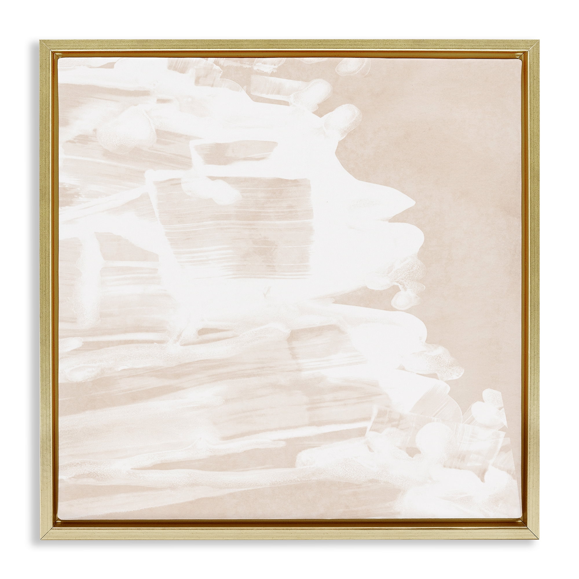 Stupell Industries Abstract Tide Movement Abstract Painting Gold Floater Framed Canvas Art Print Wall Art, 18 x 18