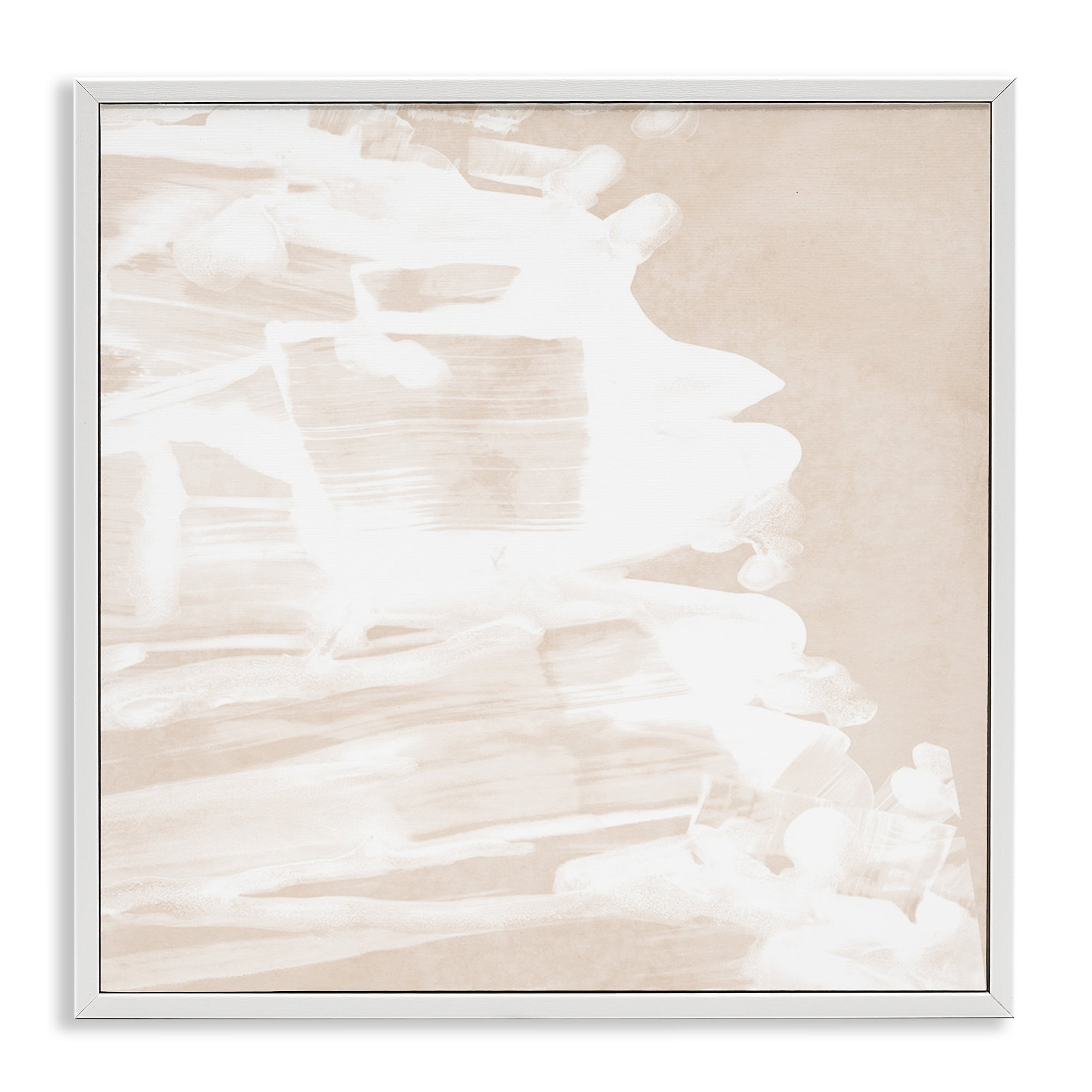 Stupell Industries Abstract Tide Movement Abstract Painting White Framed Art Print Wall Art, 17 x 17