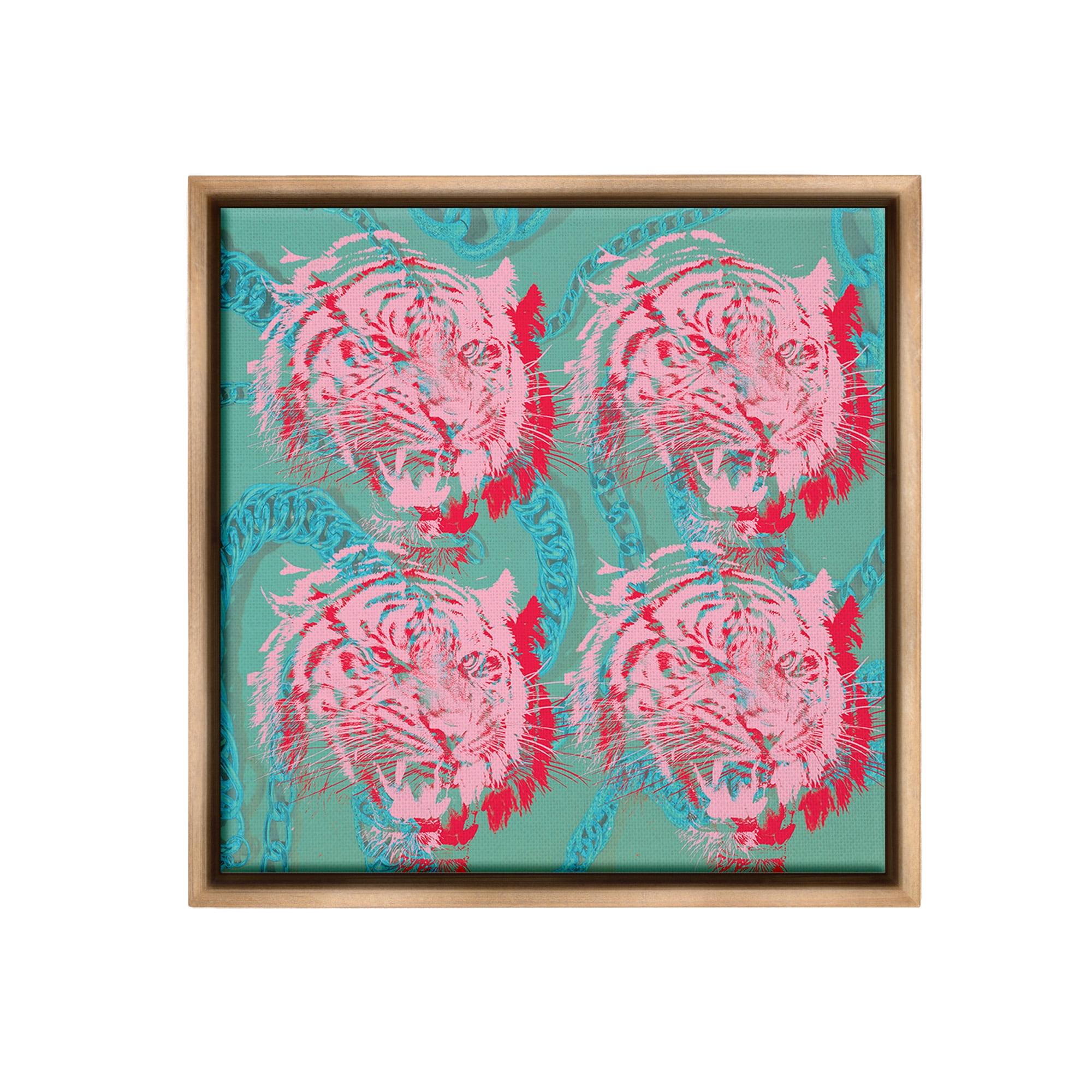 Stupell Industries Abstract Tigers Pattern Animals & Insects Painting Brown Floater Framed Canvas Art Print Wall Art, 25 x 25