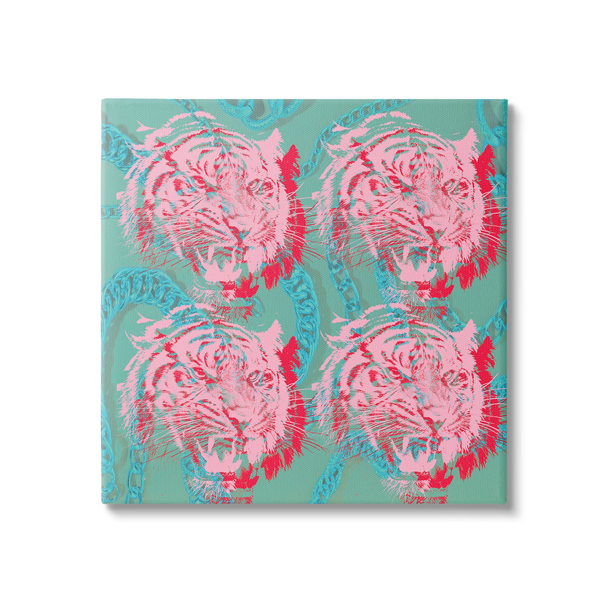 Stupell Industries Abstract Tigers Pattern Animals & Insects Painting Gallery Wrapped Canvas Art Print Wall Art, 17 x 17