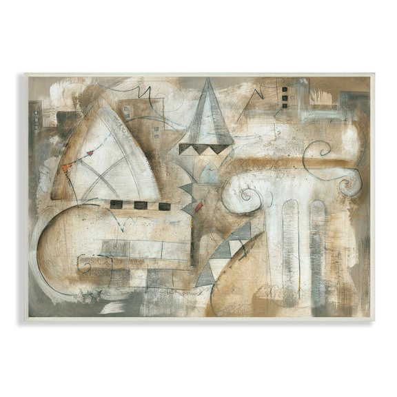 Stupell Industries Abstract Traditional City Architecture European Ionic Pillar, 15 x 10,Design by Eric Waugh