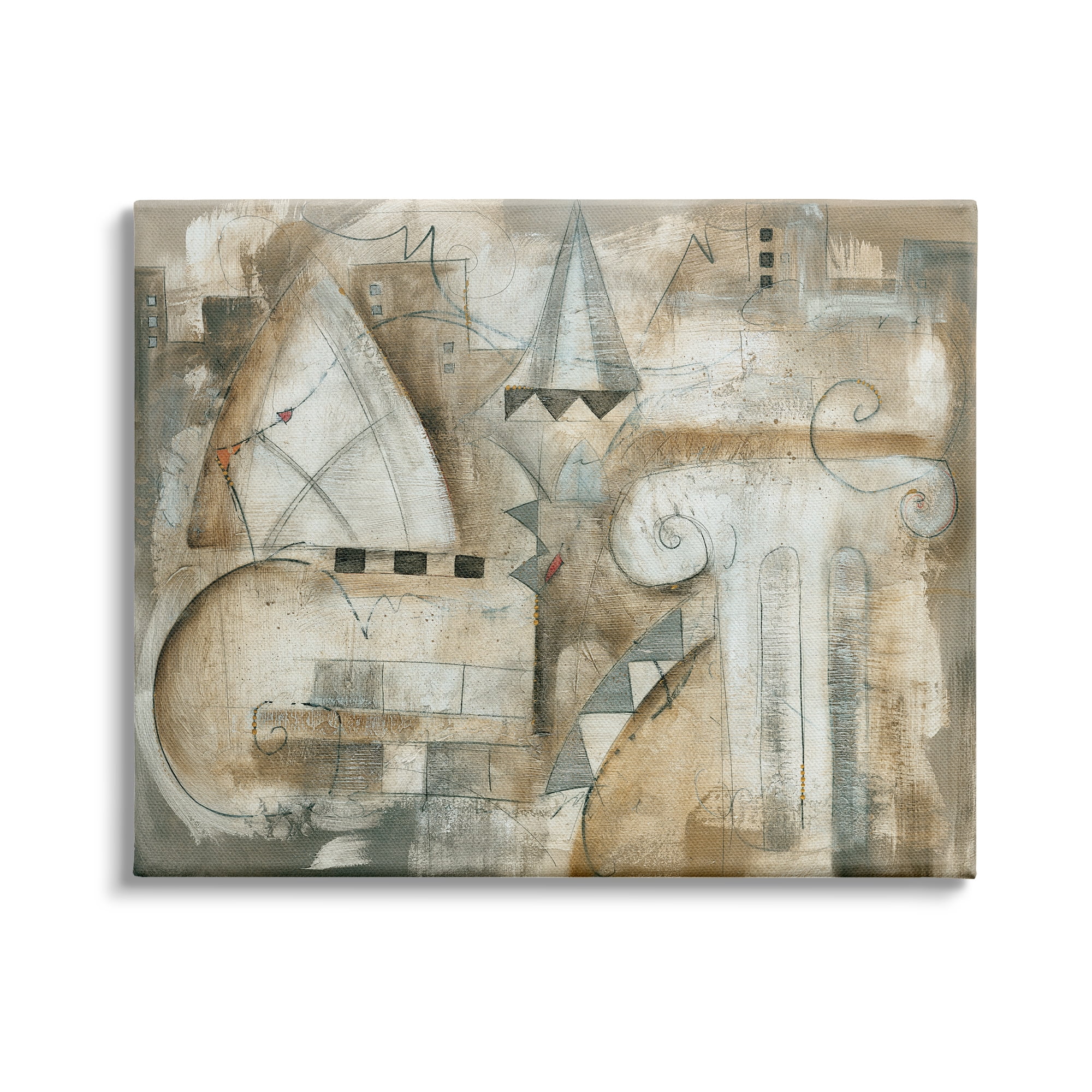 Stupell Industries Abstract Traditional City Architecture European Ionic Pillar, 30 x 24,Design by Eric Waugh