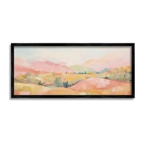 Stupell Industries Abstract Tranquility Hills Landscape Painting Black Framed Art Print Wall Art, 24 x 10