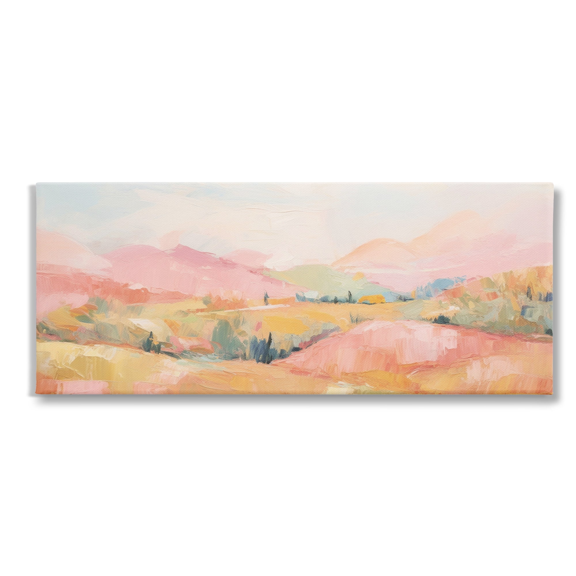 Stupell Industries Abstract Tranquility Hills Landscape Painting Gallery Wrapped Canvas Art Print Wall Art, 30 x 13