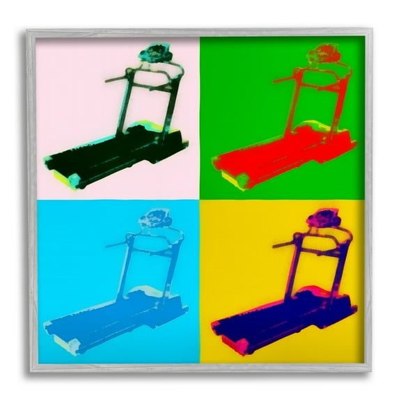 Stupell Industries Abstract Treadmill Pop Art Modern Exercise Interpretation, 17 x 17,Design by Daniel Sproul