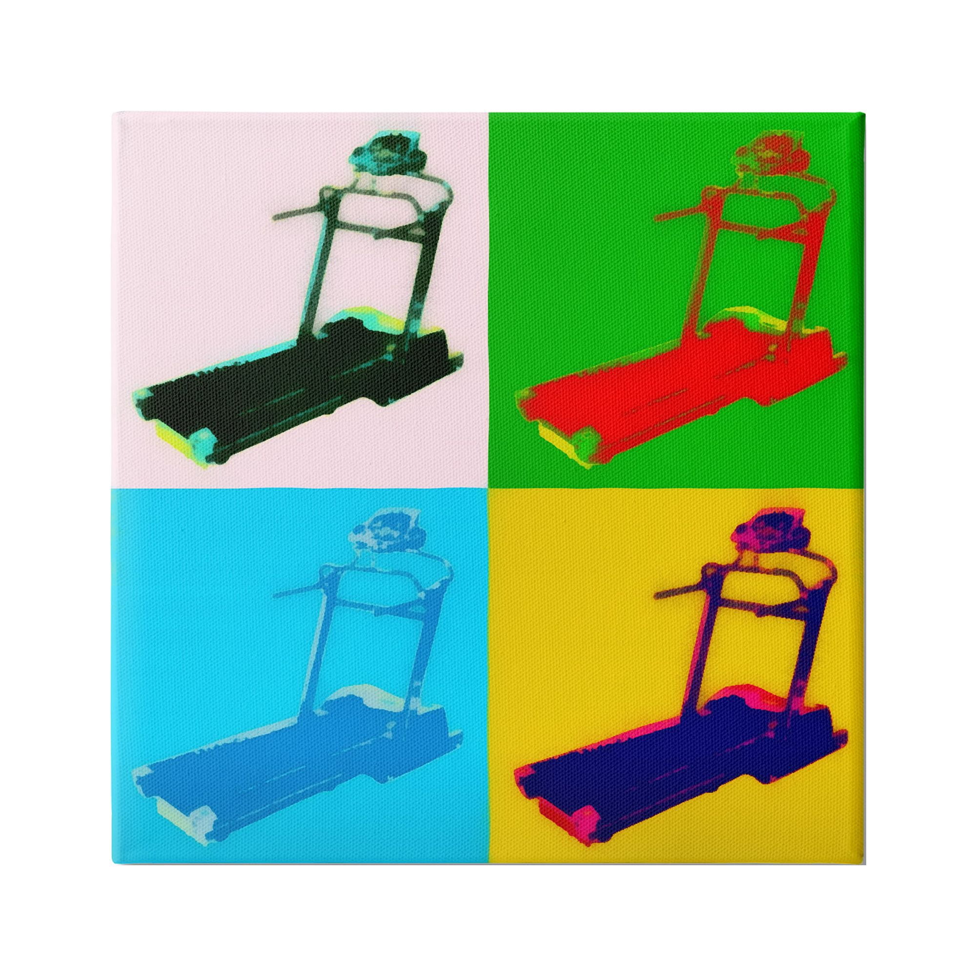 Stupell Industries Abstract Treadmill Pop Art Modern Exercise Interpretation, 24 x 24,Design by Daniel Sproul