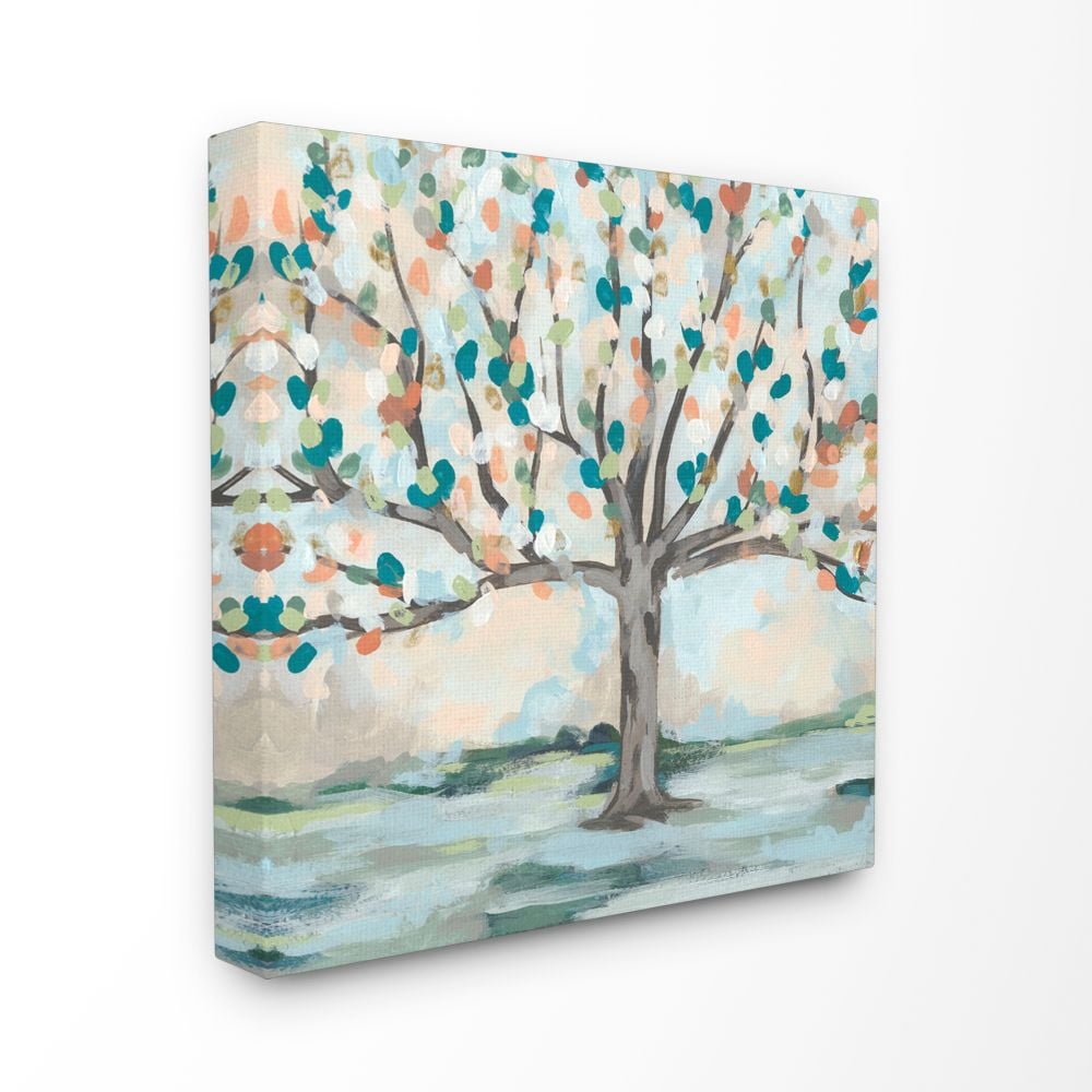 Stupell Industries Abstract Tree Pastel Blue Pink Painting XL Canvas Wall Art by June Erica Vess