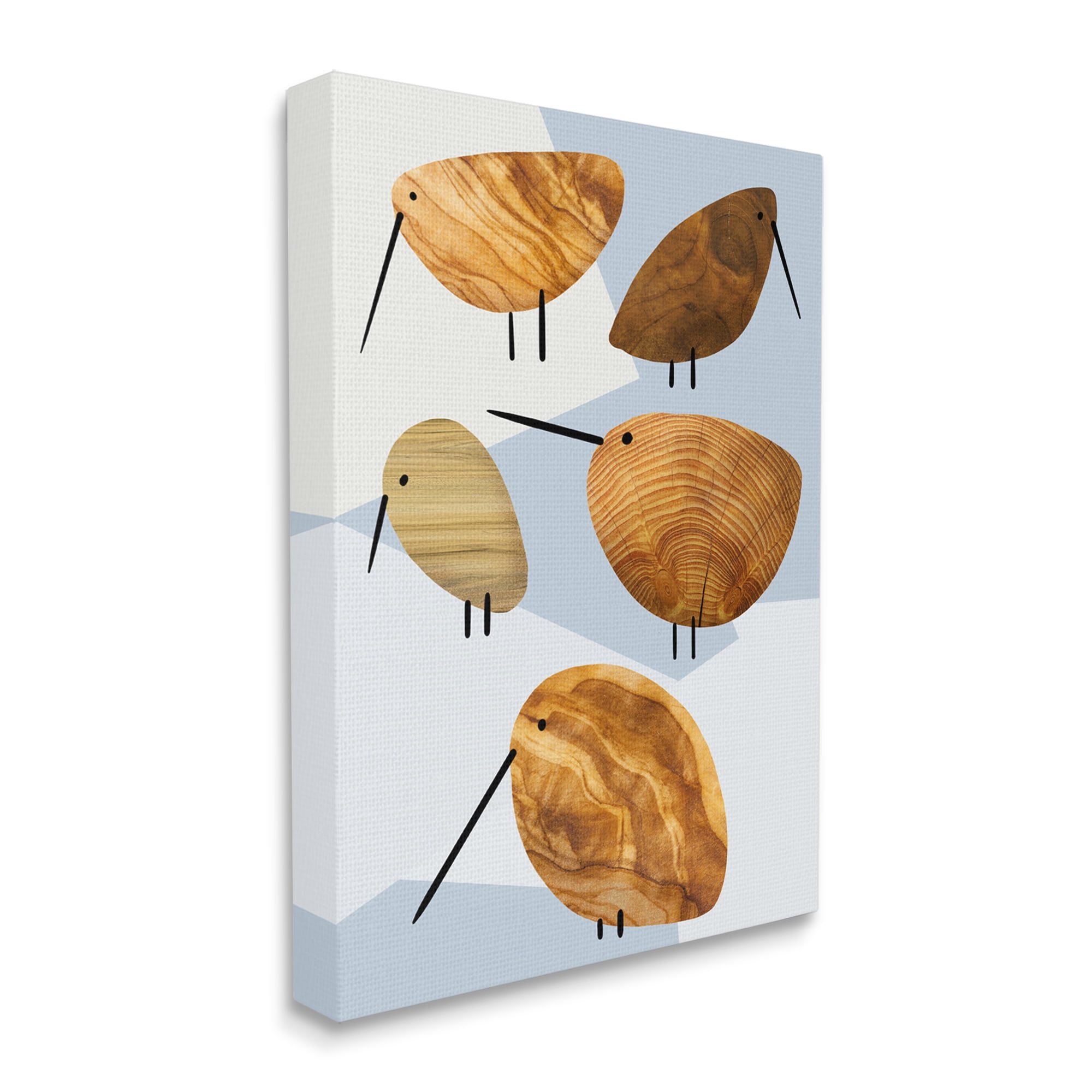 Stupell Industries Abstract Tree Pattern Birds Blue Geometric Shapes Canvas Wall Art by Daphne Polselli