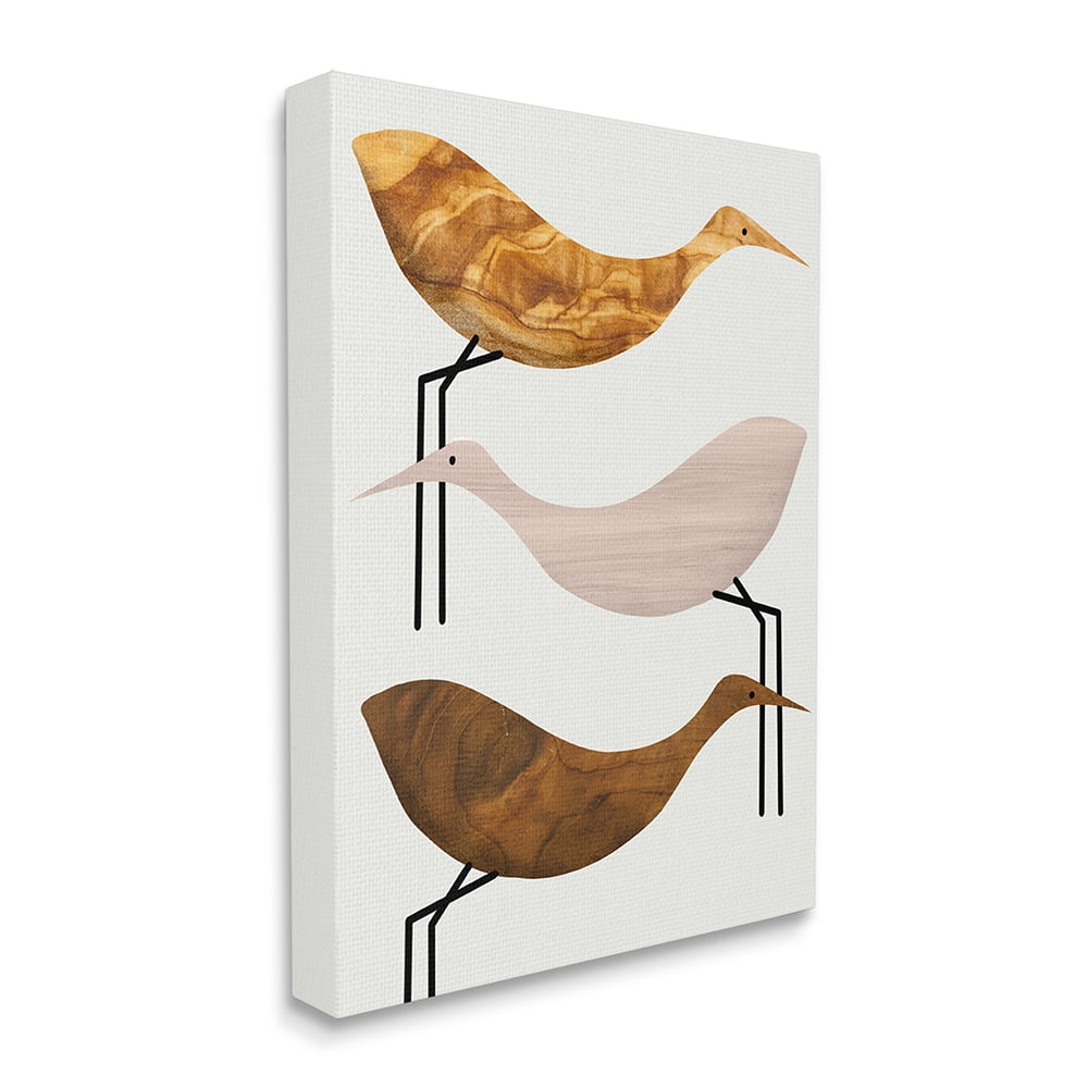 Stupell Industries Abstract Tree Pattern Storks Minimal Rustic Birds Canvas Wall Art by Daphne Polselli