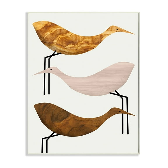 Stupell Industries Abstract Tree Pattern Storks Minimal Rustic Birds Wall Plaque by Daphne Polselli