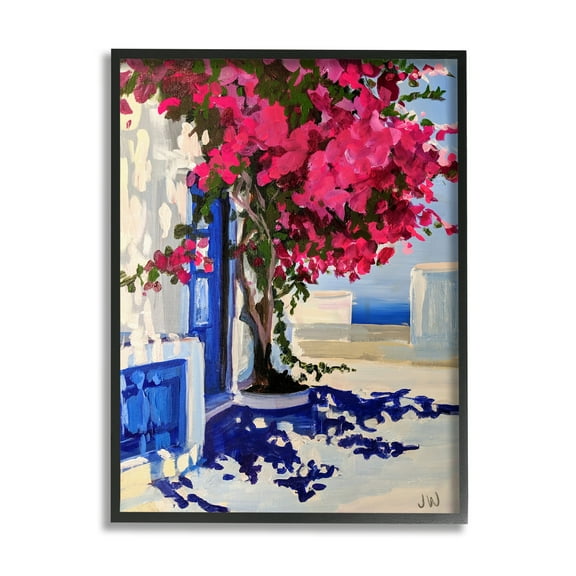 Stupell Industries Abstract Tree in City Botanical & Floral Painting Black Framed Art Print Wall Art, 11 x 14