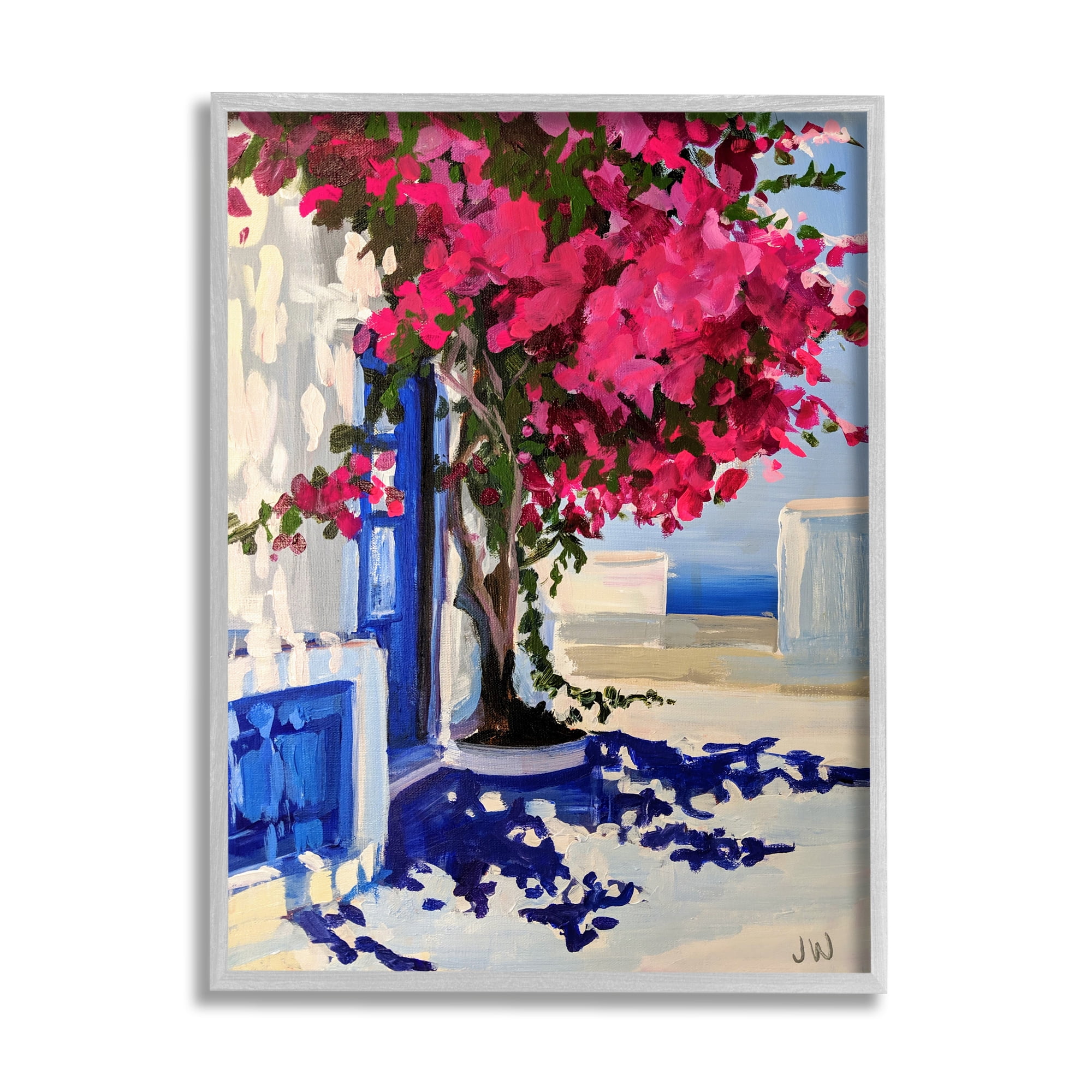 Stupell Industries Abstract Tree in City Botanical & Floral Painting Gray Framed Art Print Wall Art, 24 x 30