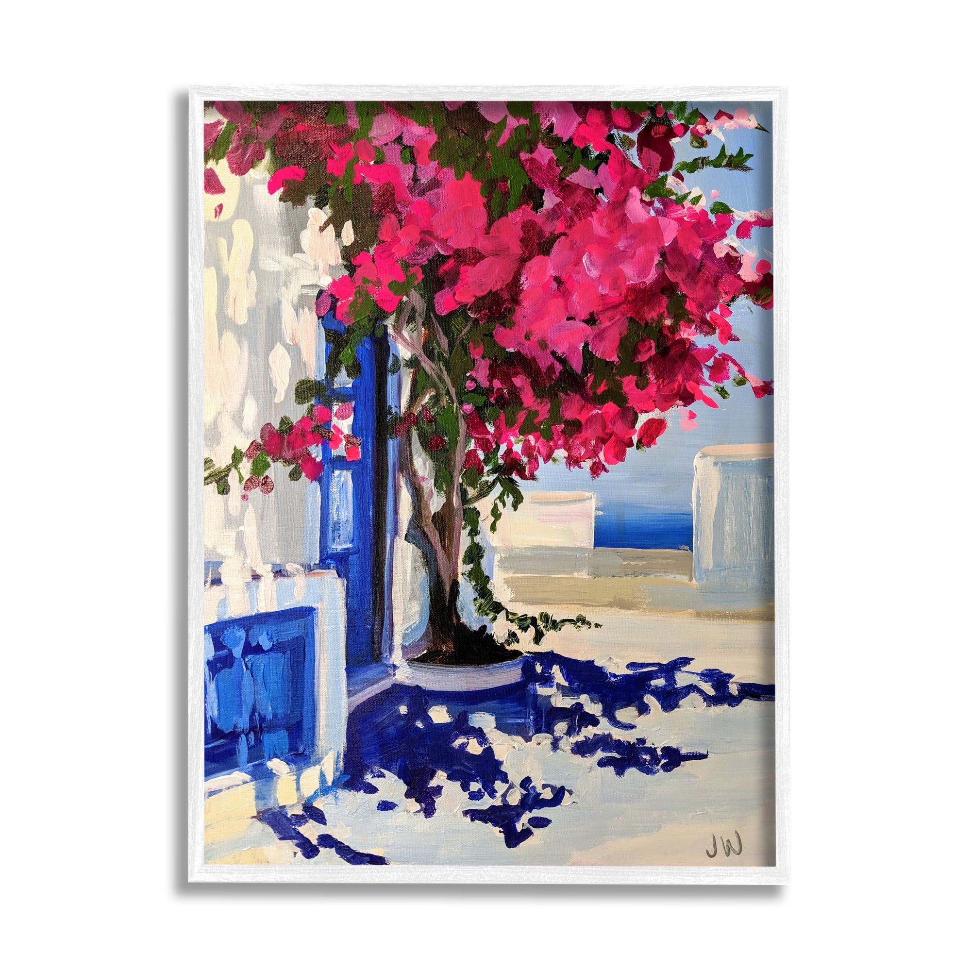Stupell Industries Abstract Tree in City Botanical & Floral Painting White Framed Art Print Wall Art, 24 x 30