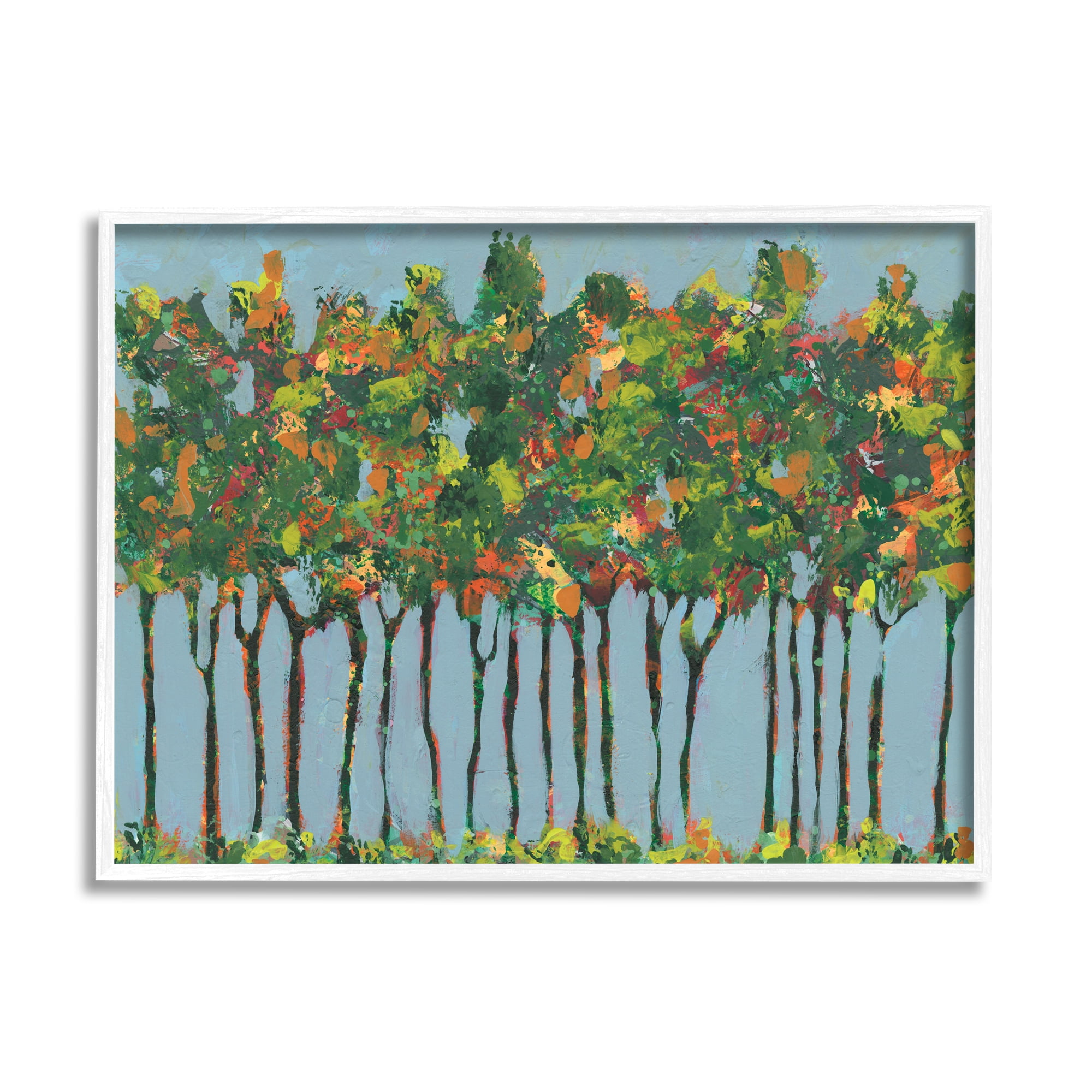 Stupell Industries Abstract Trees Seasonal Transition Leaves Blue Sky, 11 x 14, Designed by Regina Moore