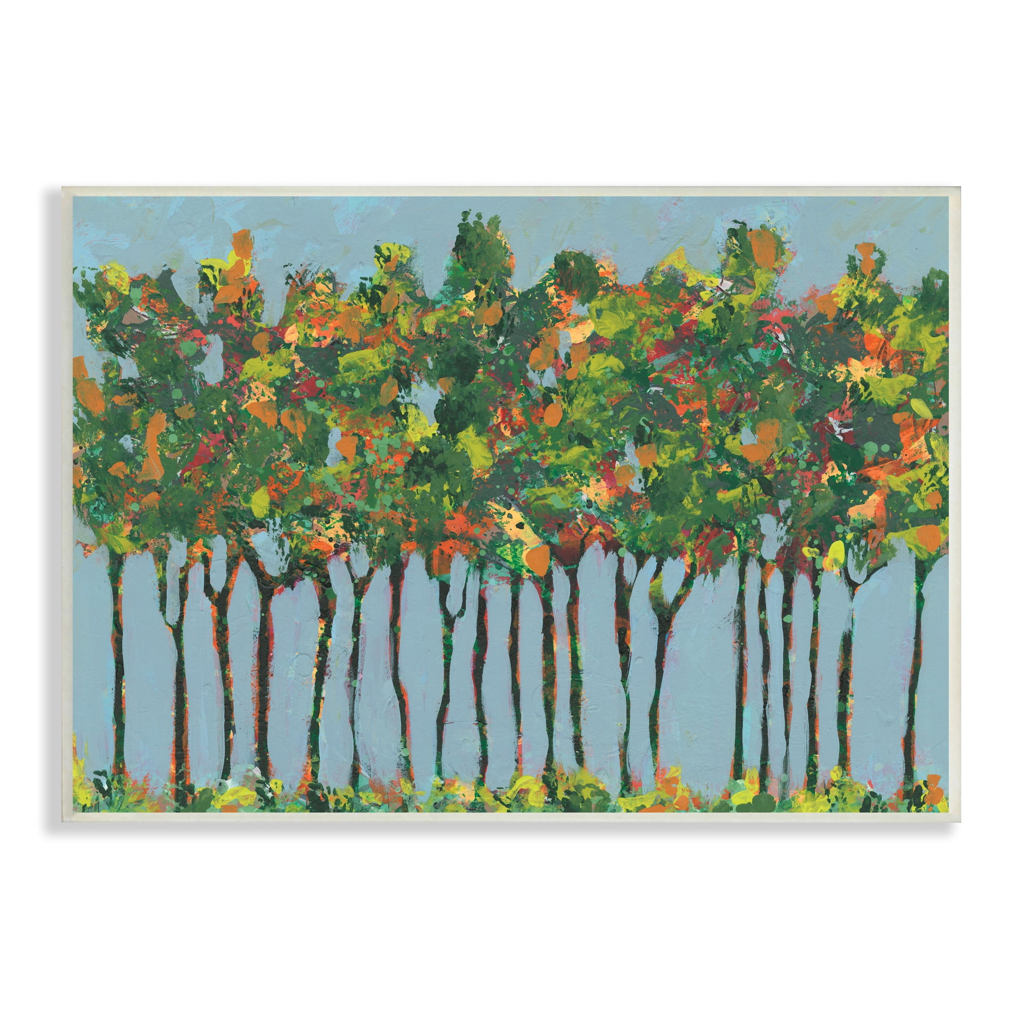 Stupell Industries Abstract Trees Seasonal Transition Leaves Blue Sky, 13 x 19, Designed by Regina Moore