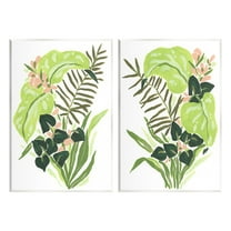 Stupell Industries Abstract Tropical Blooms Botanical & Floral Painting Unframed Art Print Wall Art, 10 x 15, Set of 2