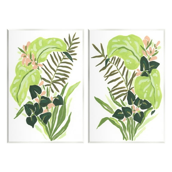 Stupell Industries Abstract Tropical Blooms Botanical & Floral Painting Unframed Art Print Wall Art, 10 x 15, Set of 2
