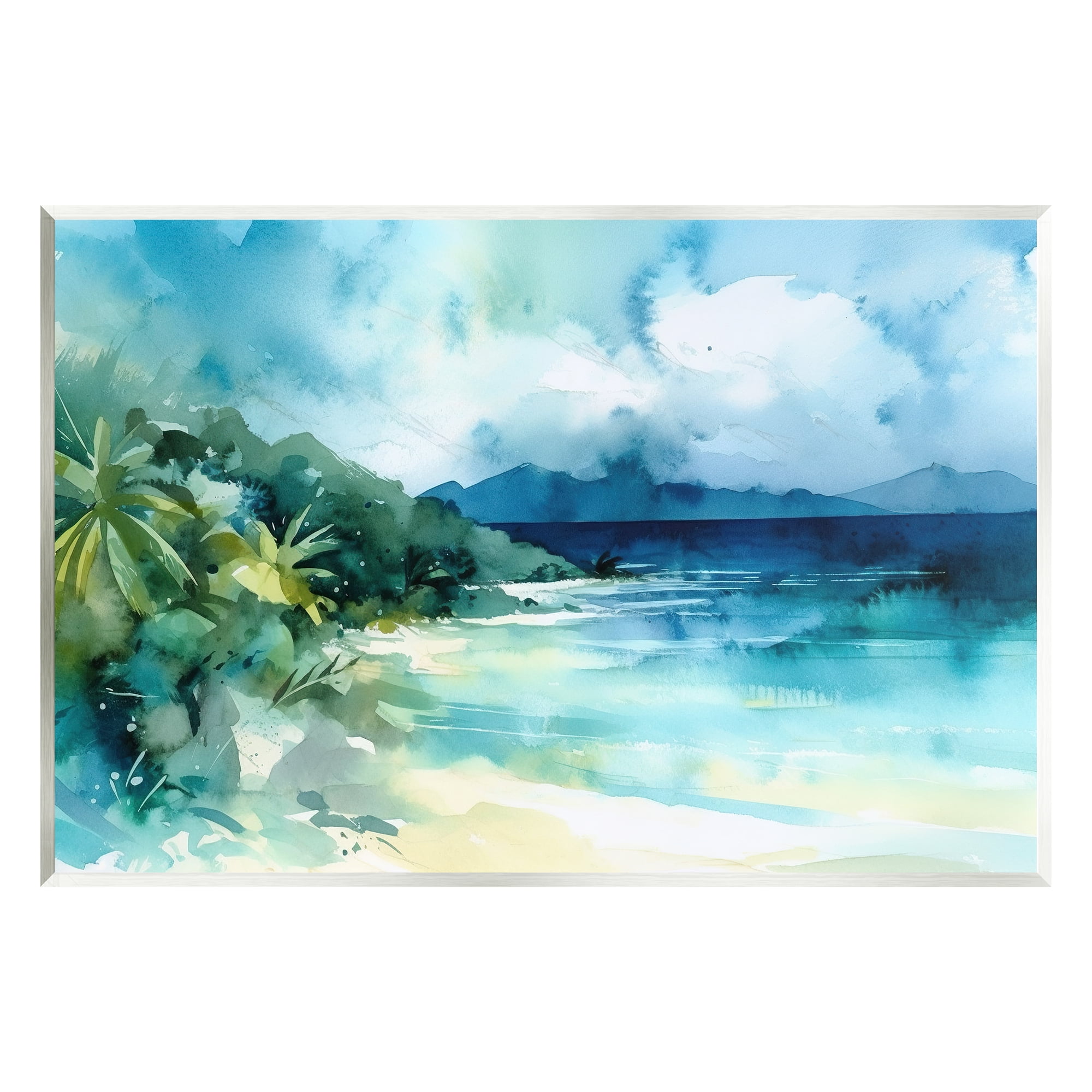 Stupell Industries Abstract Tropical Landscape Landscape Painting Unframed Art Print Wall Art, 15 x 10