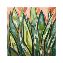 Stupell Industries Abstract Tropical Leaves Botanical & Floral Painting Gallery Wrapped Canvas Art Print Wall Art, 17 x 17