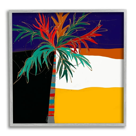 Stupell Industries Abstract Tropical Palm Tree Bold Blocked Pattern, 17 x 17,Design by Third and Wall