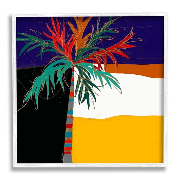 Stupell Industries Abstract Tropical Palm Tree Bold Blocked Pattern, 24 x 24,Design by Third and Wall