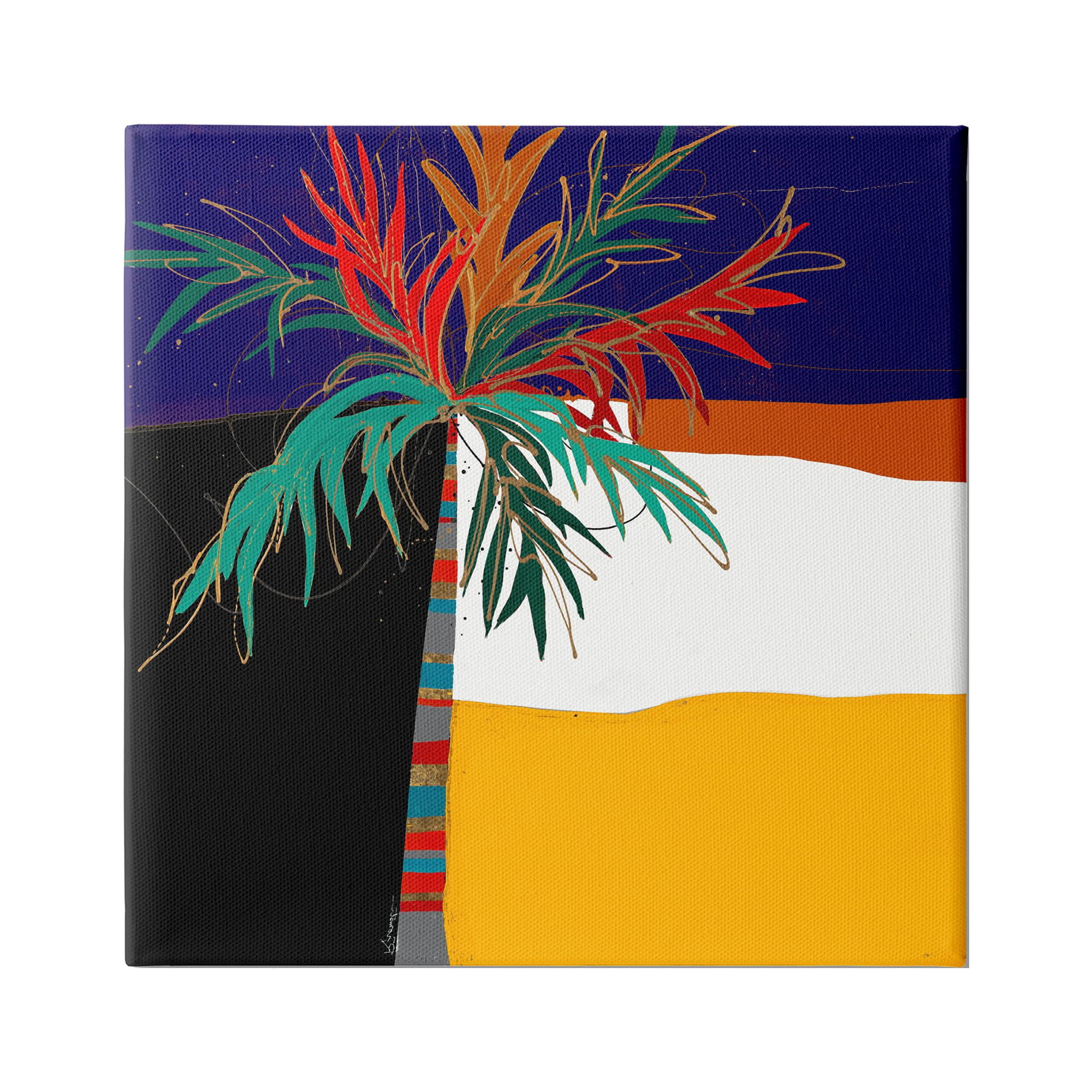 Stupell Industries Abstract Tropical Palm Tree Bold Blocked Pattern, 30 x 30,Design by Third and Wall