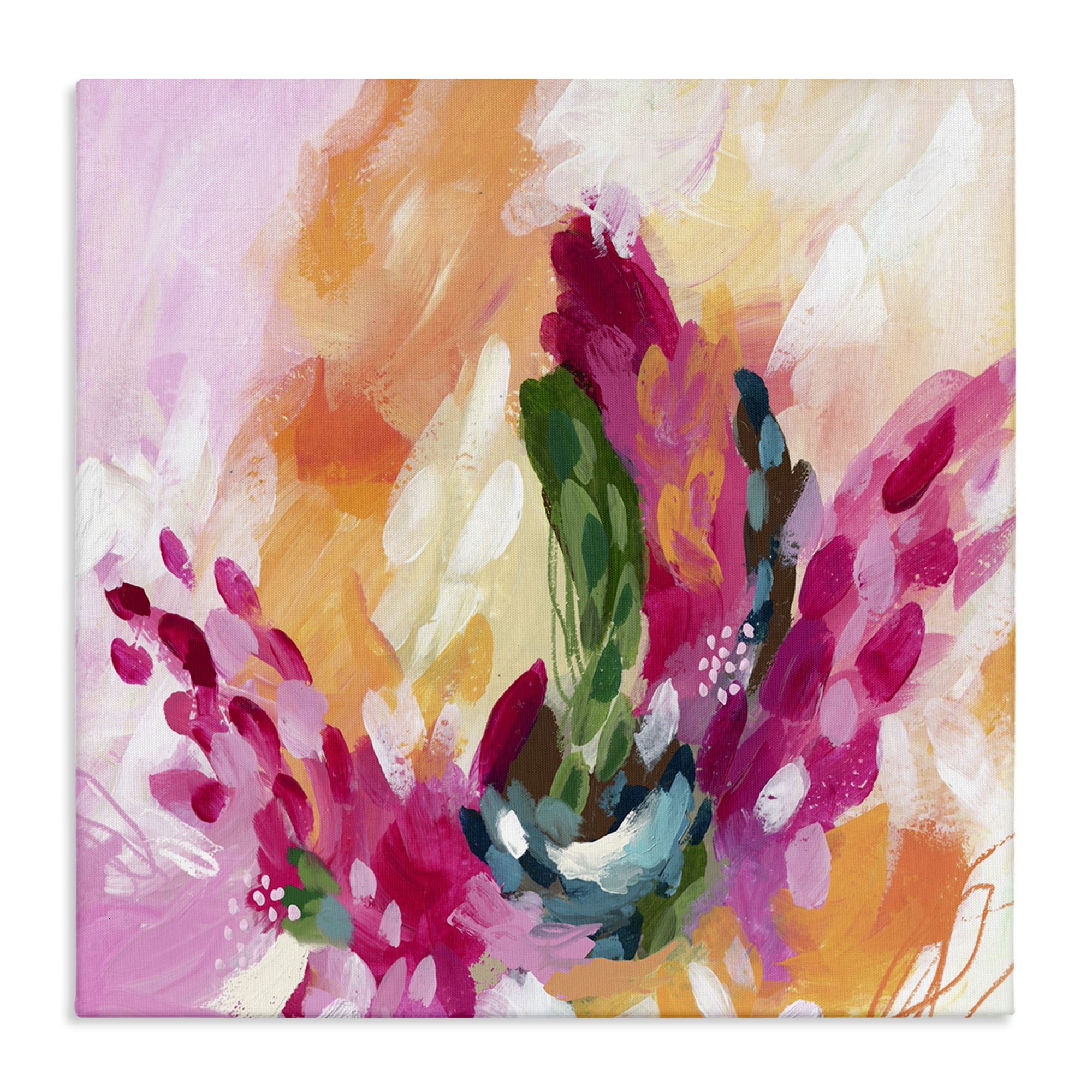 Stupell Industries Abstract Tropical Punch Abstract Painting Gallery Wrapped Canvas Art Print Wall Art, 17 x 17