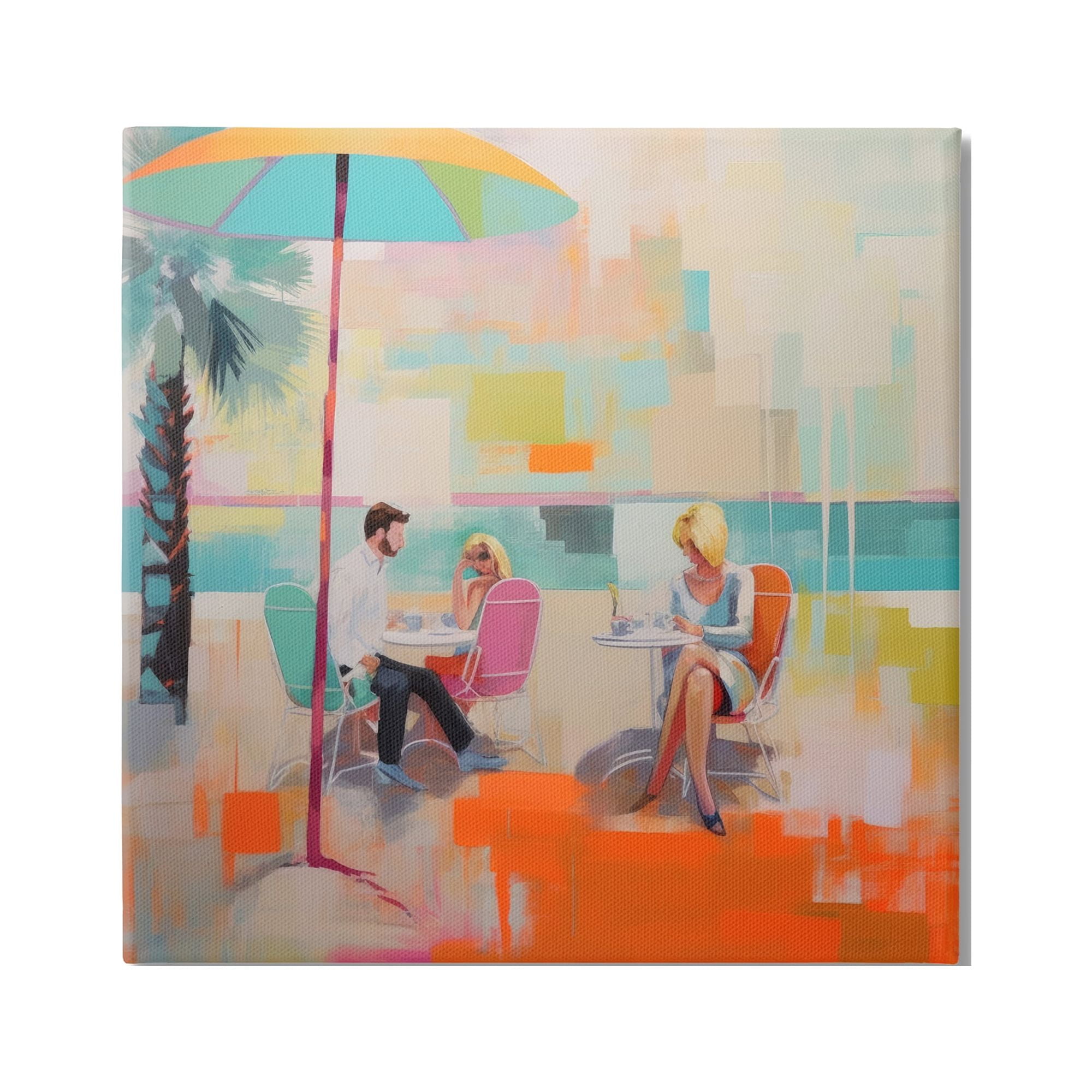 Stupell Industries Abstract Tropical Summer Abstract Painting Gallery Wrapped Canvas Art Print Wall Art, 17 x 17