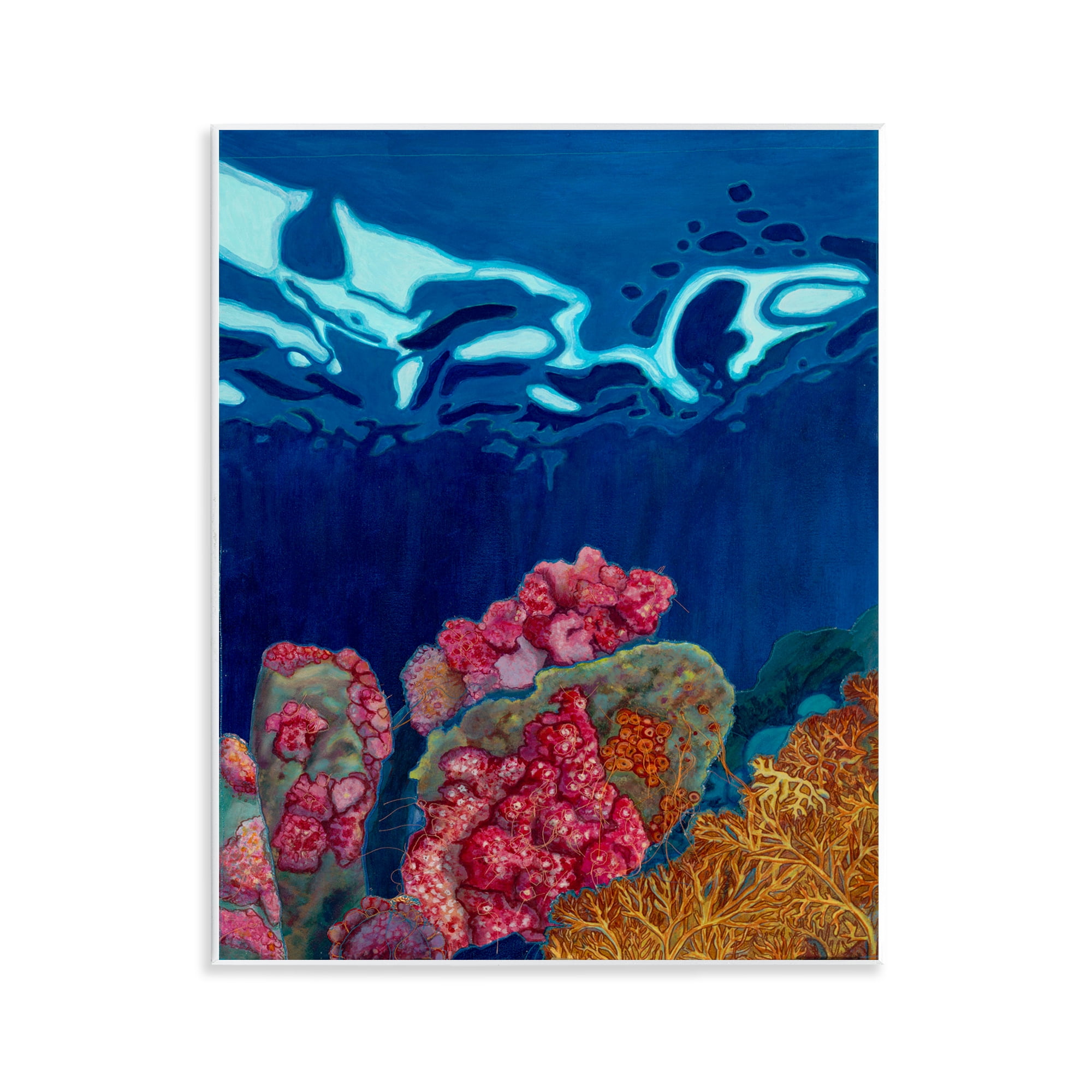 Stupell Industries Abstract Underwater Coral Nautical & Beach Painting Unframed Art Print Wall Art, 11 x 14