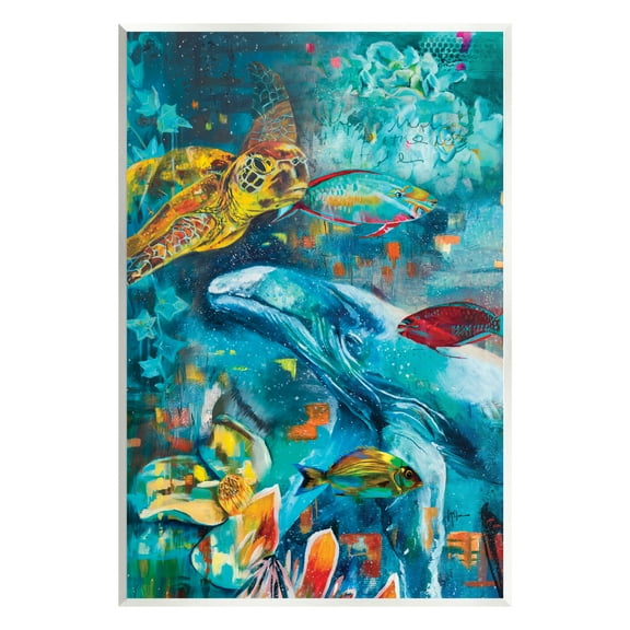 Stupell Industries Abstract Underwater Creatures Animals & Insects Painting Unframed Art Print Wall Art, 10 x 15