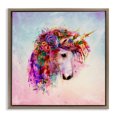 thumbnail image 1 of Stupell Industries Eclectic Abstract Unicorn with Florals Brown Floating Frame Canvas Art, 25 x 25, by Sally Kaye Barlow/Makaio Design, 1 of 8