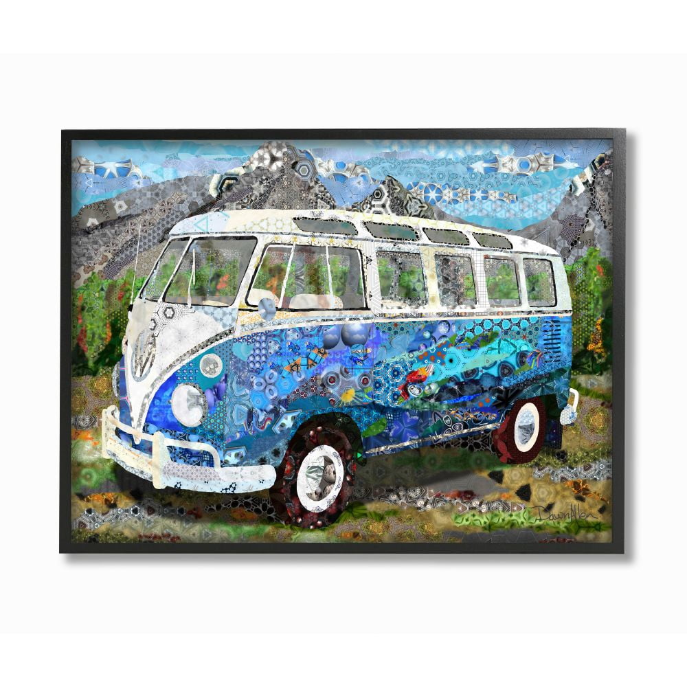Stupell Industries Abstract Van Collage Modern Design Framed Giclee Texturized Art by Dawn Allen