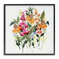 Stupell Industries Abstract Varied Bouquet Botanical & Floral Painting Black Framed Art Print Wall Art, 12 x 12