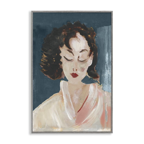 Stupell Industries Abstract Vintage Female Gray Framed Giclee Art design by casa cartissi, 18 x 12
