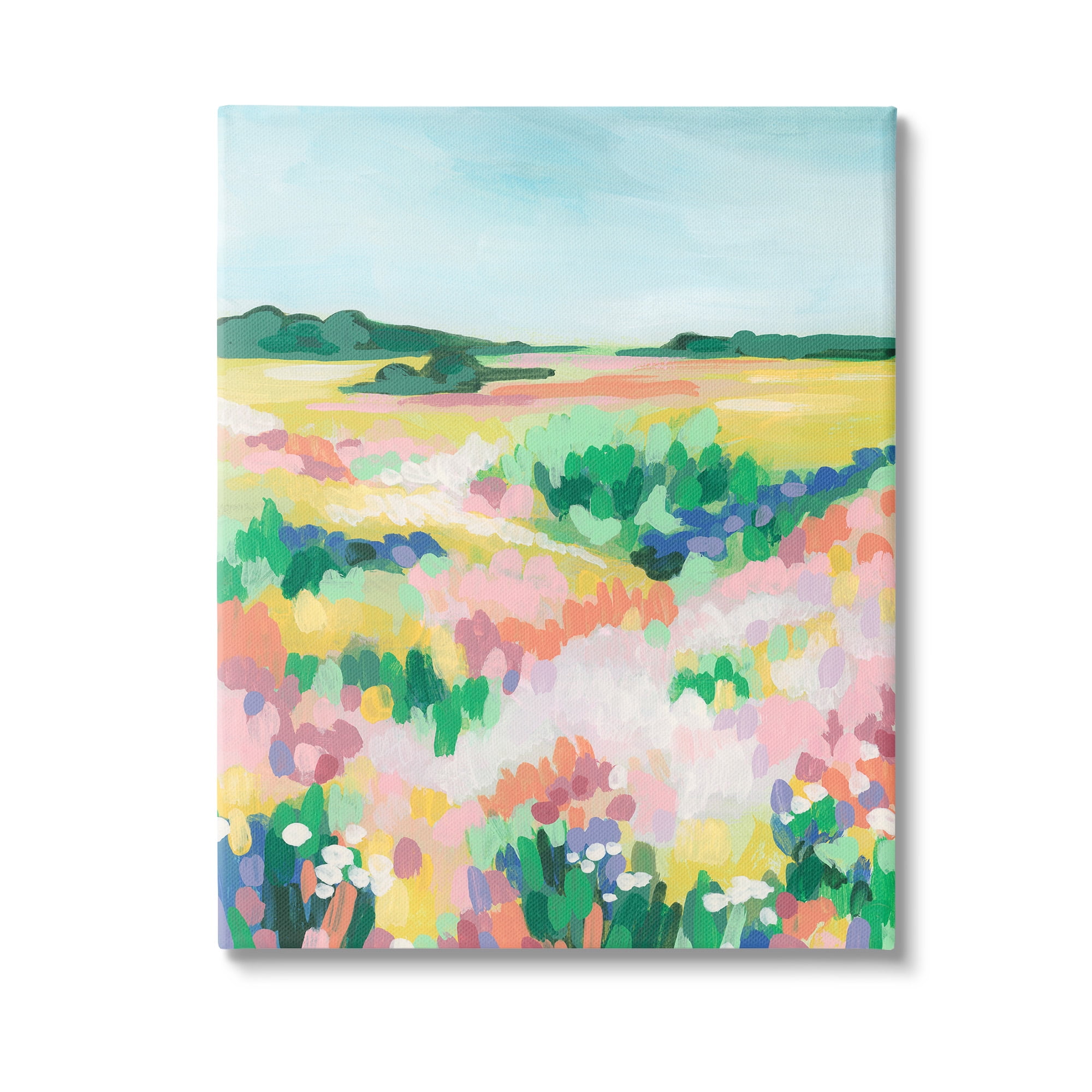 Stupell Industries Abstract Vivid Meadow Landscape Painting Gallery Wrapped Canvas Art Print Wall Art, 24 x 30