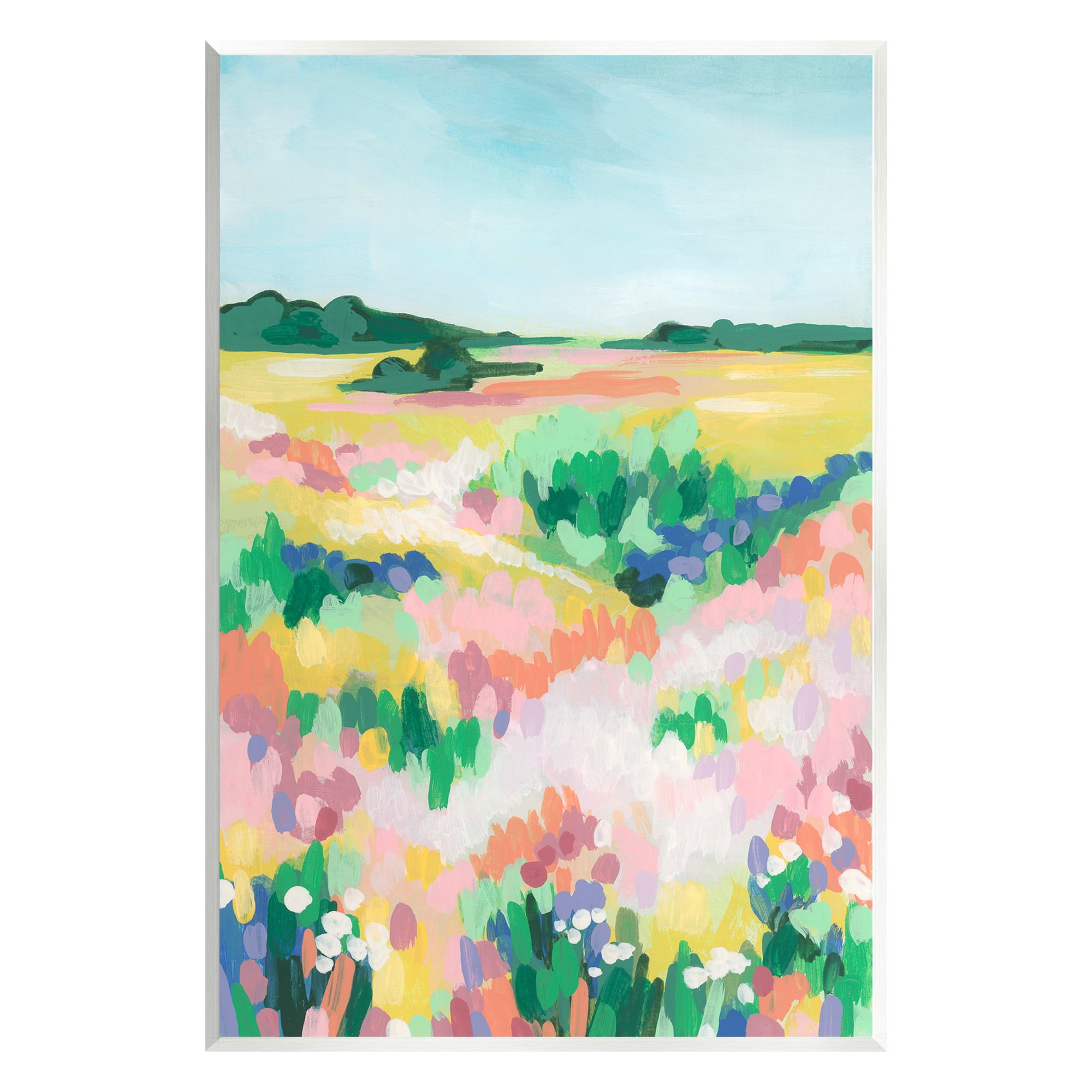 Stupell Industries Abstract Vivid Meadow Landscape Painting Unframed Art Print Wall Art, 13 x 19