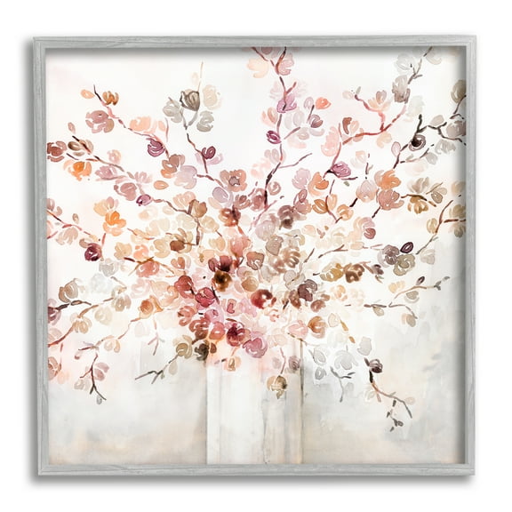 Stupell Industries Abstract Warm Floral Vine Bouquet Expressive Red Flowers, 17 x 17, Design by Kristen Brockmon