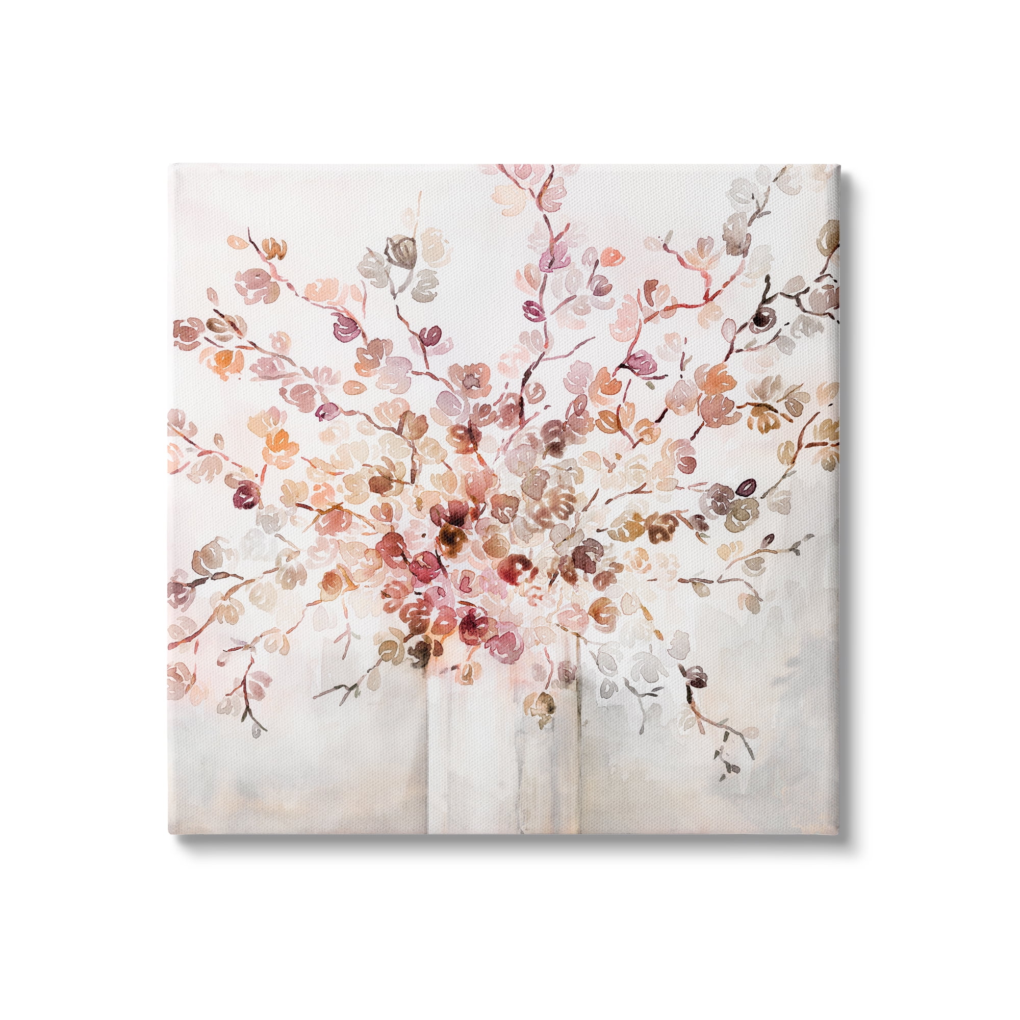 Abstract Warm Floral Vine Bouquet Canvas Wall Art