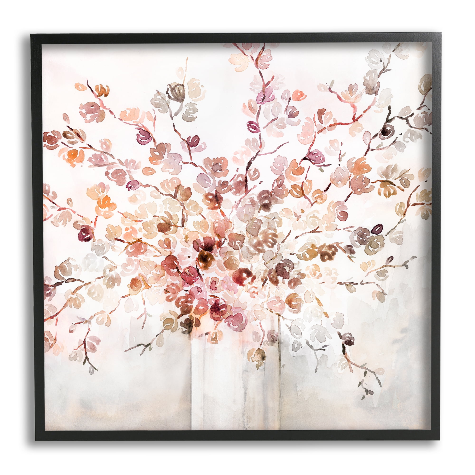 Stupell Industries Abstract Warm Floral Vine Bouquet Expressive Red Flowers, 24 x 24, Design by Kristen Brockmon