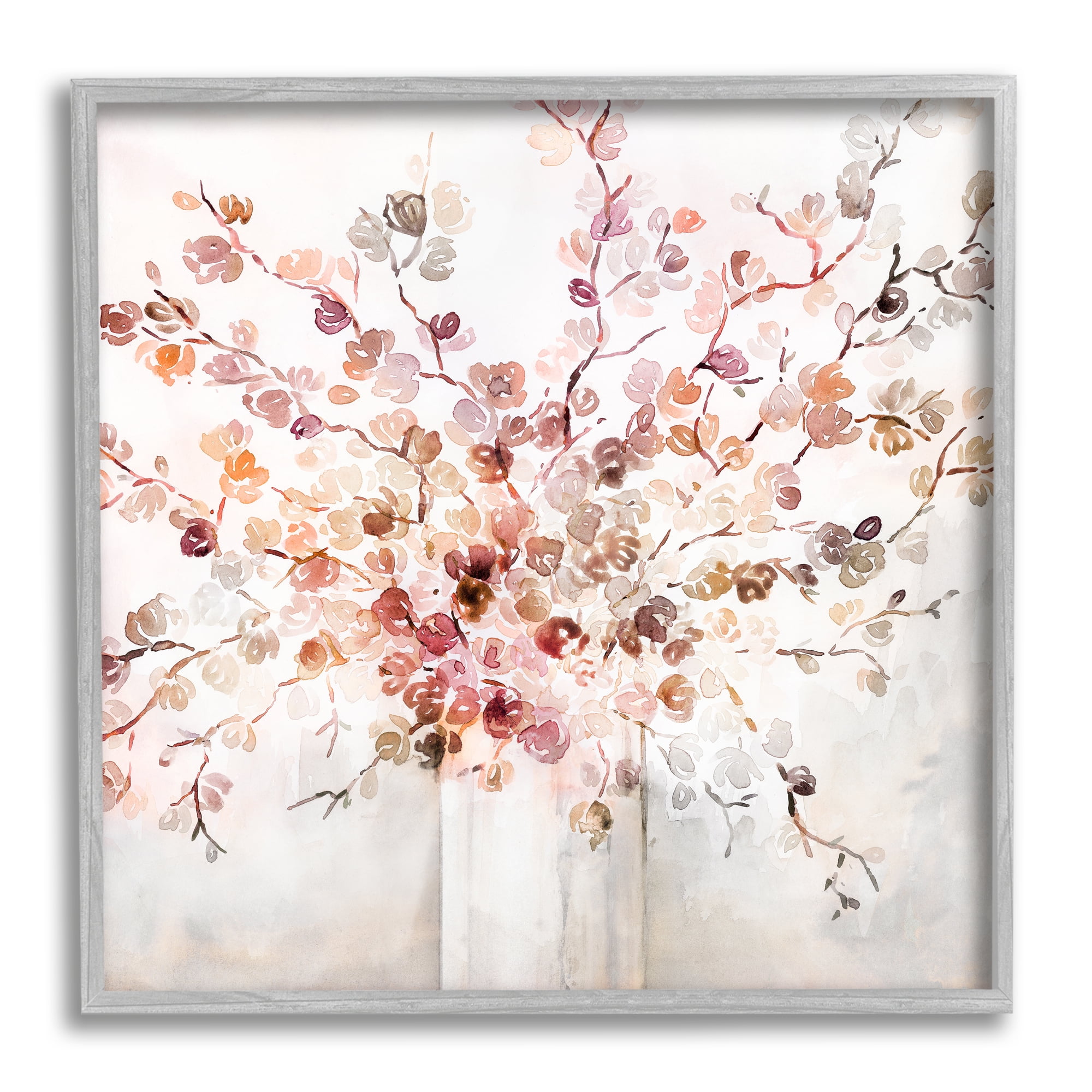 Stupell Industries Abstract Warm Floral Vine Bouquet Expressive Red Flowers, 24 x 24, Design by Kristen Brockmon